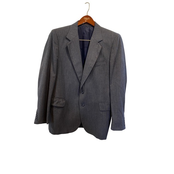 Vintage English Manor Mens Charcoal Grey Pinstripe ton Blazer Jacket Size 42R